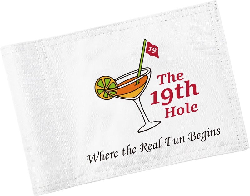 KINGTOP 19th Hole Golf Flag for Backyard Practice Putting Green, PGA Junior Standards, Double Sides 420D Nylon with Tube Insert, 6x8 Inch - Image 1